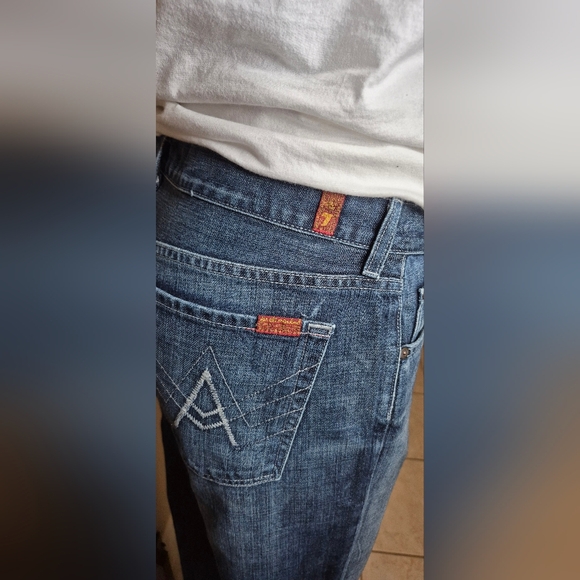 7 For All Mankind Men's Relaxed Fit Jeans - Blue - Picture 8 of 15